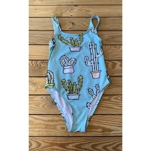 Batoko One Piece Cactus Swimsuit Size XS Women’s Blue